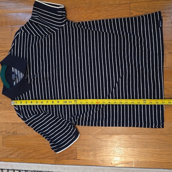 BEN SHERMAN BRAND MEN'S BLUE SHORT SLEEVE STRIPED 2 BUTTON POLO SIZE SMALL - Picture 13 of 16